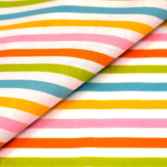 SINGER 1yd. Pastel Stripes Print Cotton Fabric